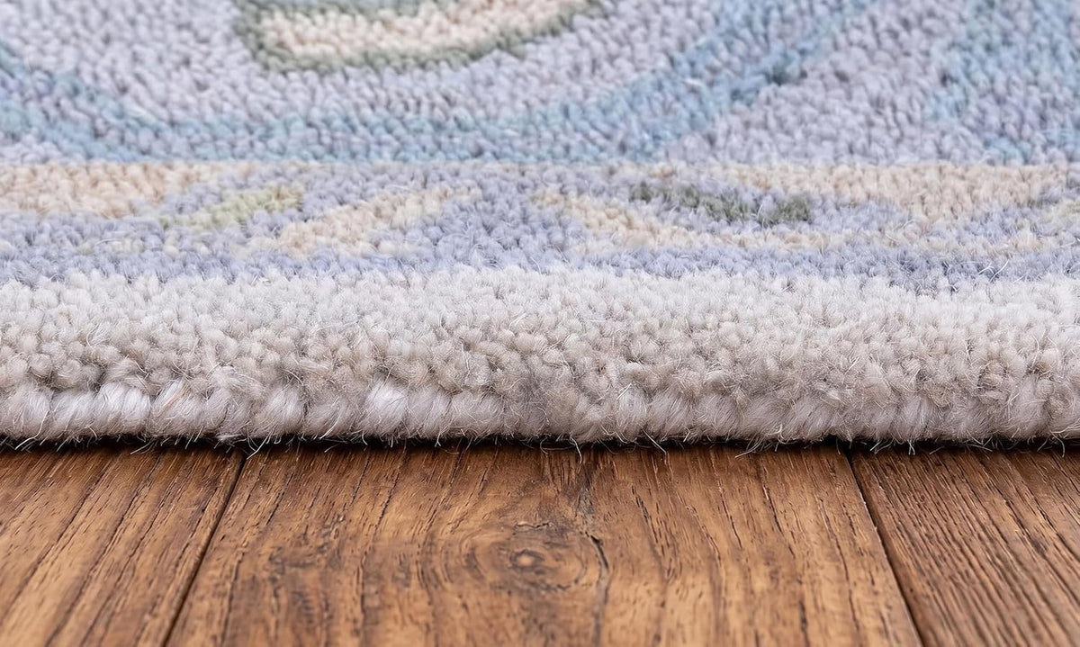 Hand Tufted Oushak Wool Area Rug – Traditional Floral Oriental Vintage Style Carpet