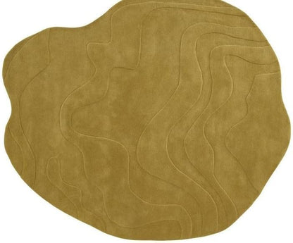 Handmade Wool Area Rug – Irregular Shape, Modern Wavy Contour,