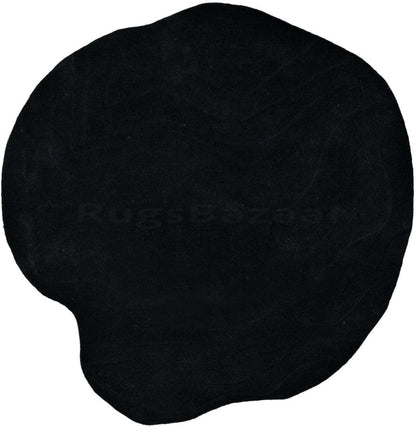 Handmade Wool Area Rug – Irregular Shape, Modern Wavy Contour,