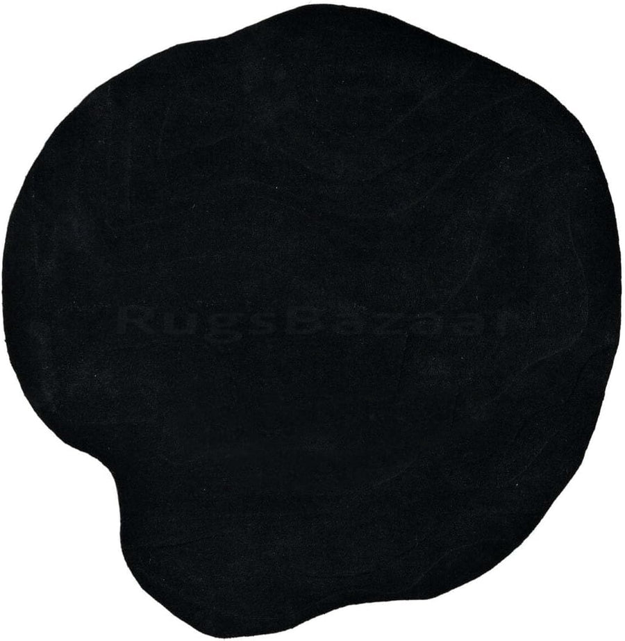 Handmade Wool Area Rug – Irregular Shape, Modern Wavy Contour,
