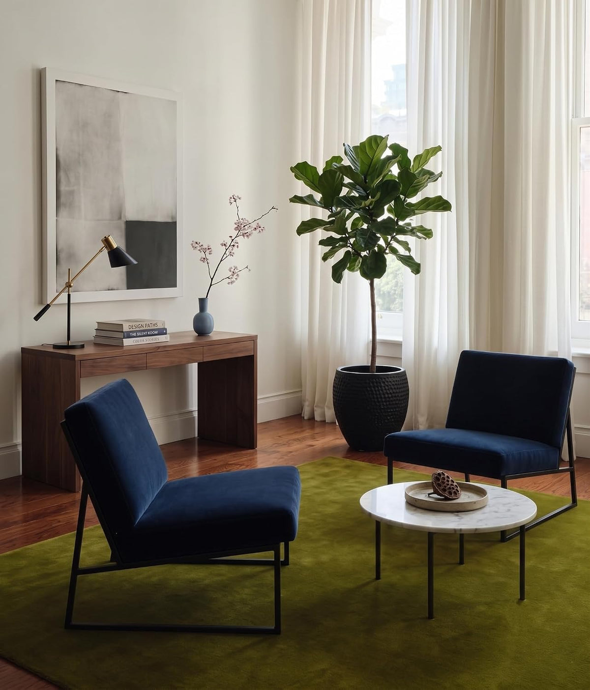 Solid Hand-Tufted Wool Area Rug – Minimalist Modern
