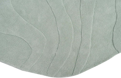 Handmade Wool Area Rug – Irregular Shape, Modern Wavy Contour,