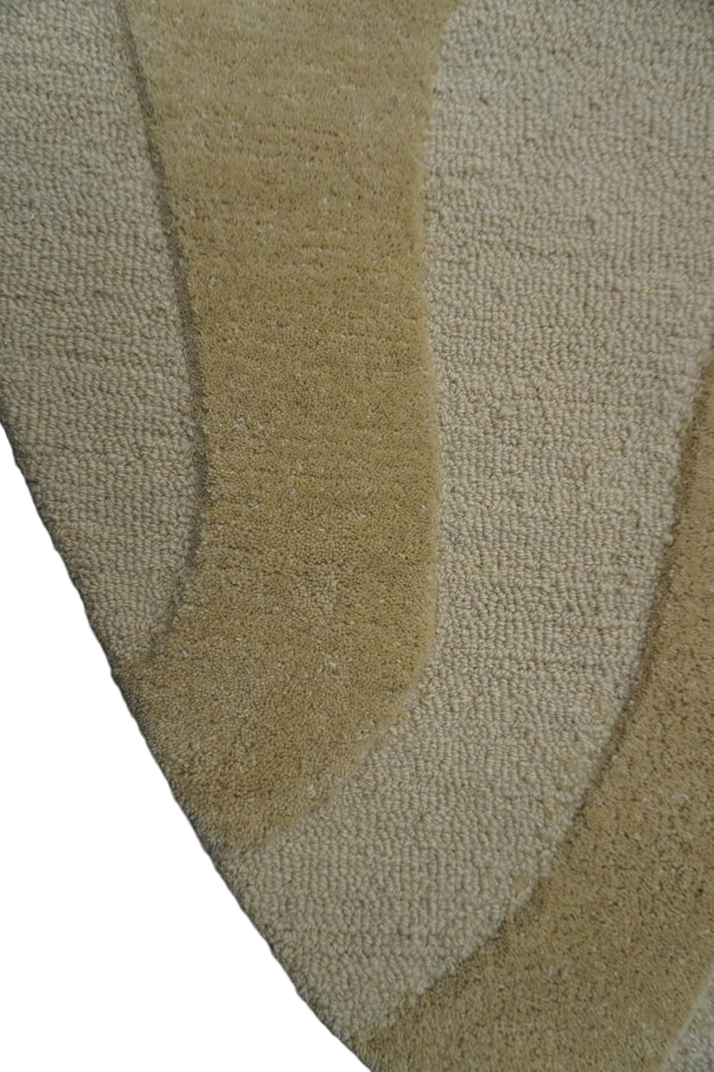 Handmade Wool Area Rug – Irregular Shape, Modern Wavy Contour,