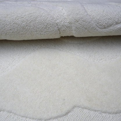 Handmade Wool Area Rug – Irregular Shape, Modern Wavy Contour,