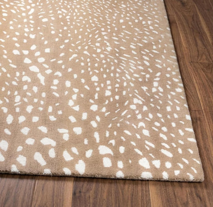 Antelope & Cheetah Print Wool Area Rug