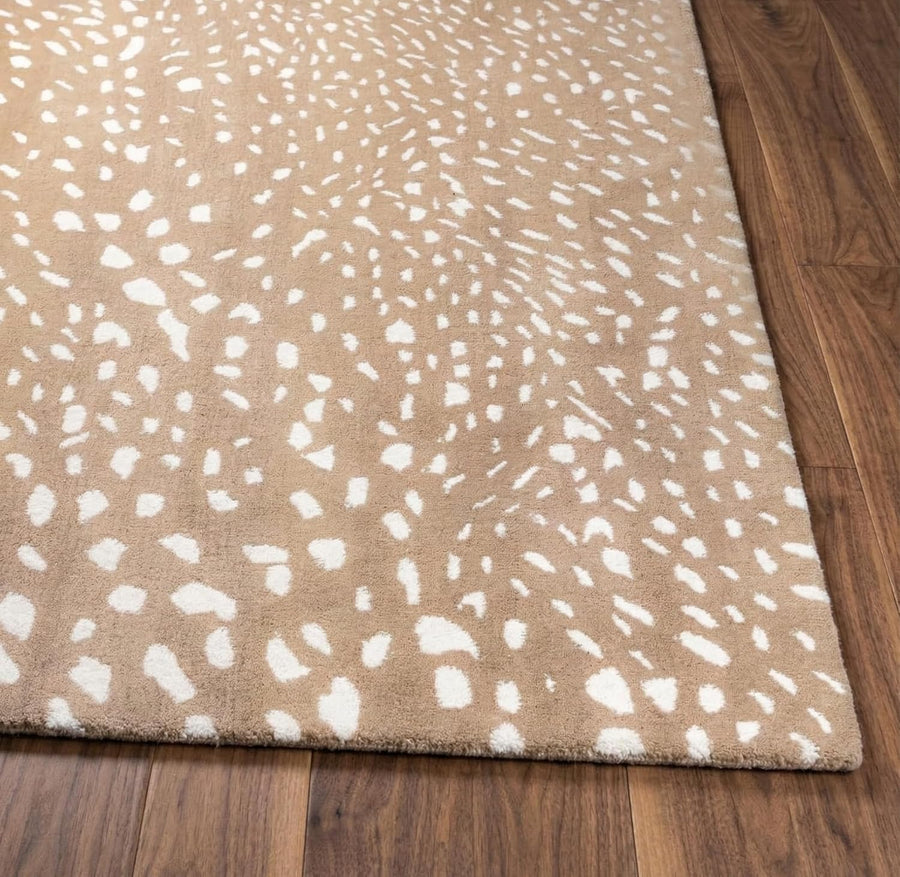 Antelope & Cheetah Print Wool Area Rug