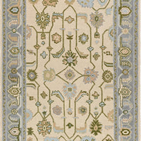 Hand Tufted Oushak Wool Area Rug – Traditional Floral Oriental Vintage Style Carpet